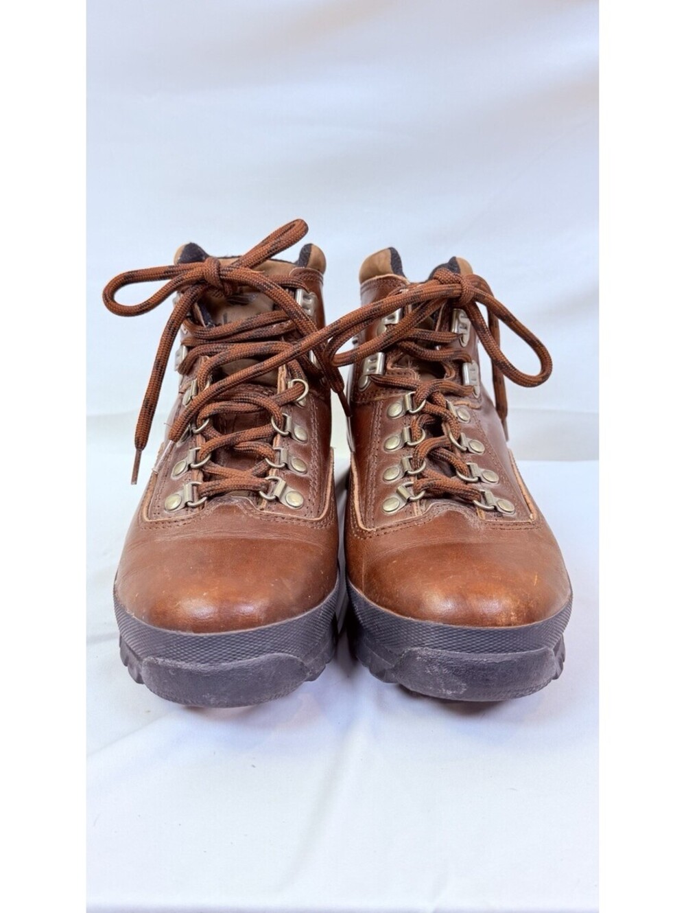 Timberland Ladies Hiker 95363 Brown Leather 8.5 M Thick Sole Worn Once! Chukka